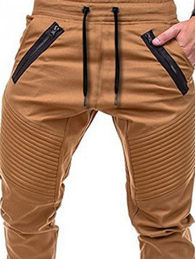 Zippers Embellished Drawstring Jogger Pants