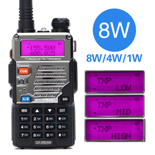 BaoFeng UV-5RE 8W Powerful Walkie Talkie 10km Dual Band UV5RE 2 way Radio VOX Flashlight Long Range Portable Hunting Ham Radio